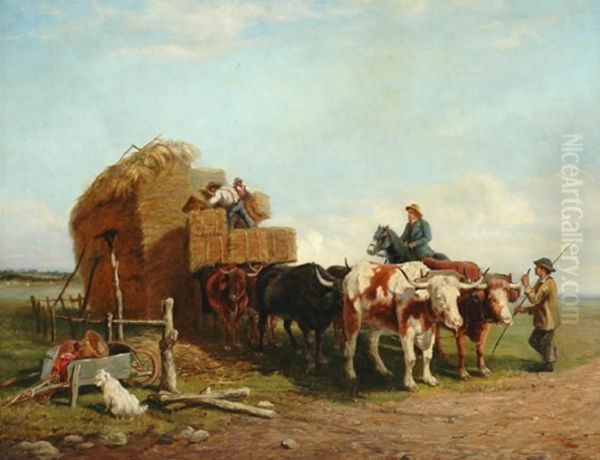 Oxwagon Oil Painting by John Birch