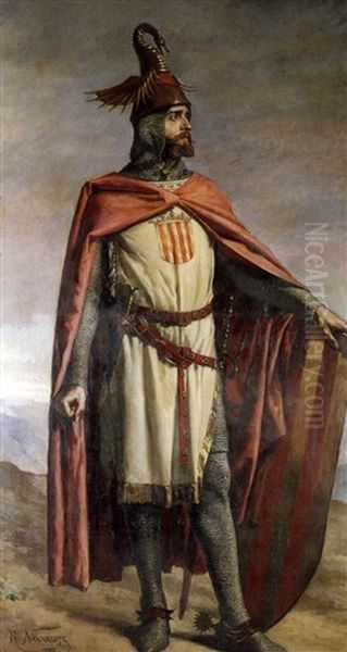 Jaime I El Conquistador Oil Painting by Ricardo Maria Navarrete y Fos