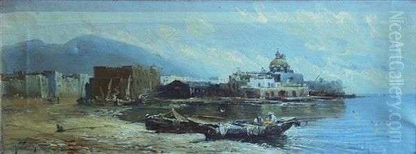 Pecheurs Pres D'un Port Espagnol Oil Painting by Jose Navarro Llorens