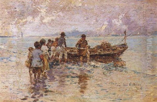 Pescadores Oil Painting by Jose Navarro Llorens