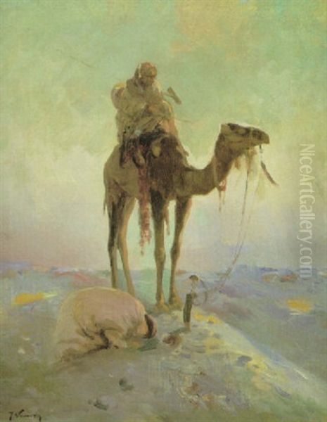 Oracion En El Desierto Oil Painting by Jose Navarro Llorens