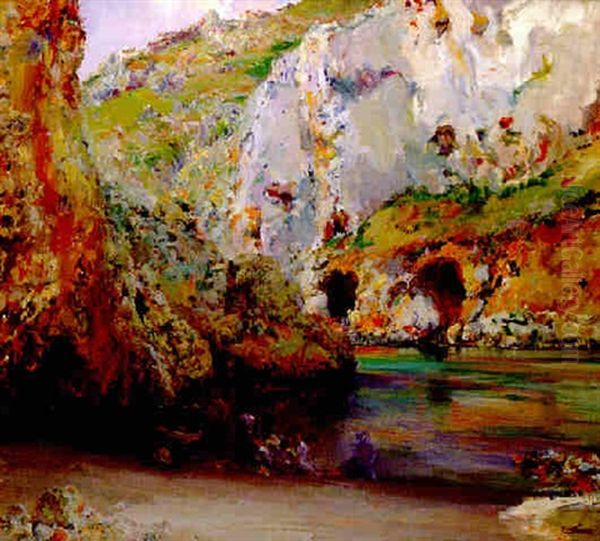 La Cala De Granaella-alicante Oil Painting by Jose Navarro Llorens