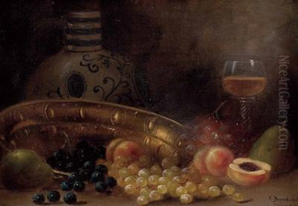 Stillleben Mit Obst Und Weinglas Oil Painting by Reginald Bathurst Birch