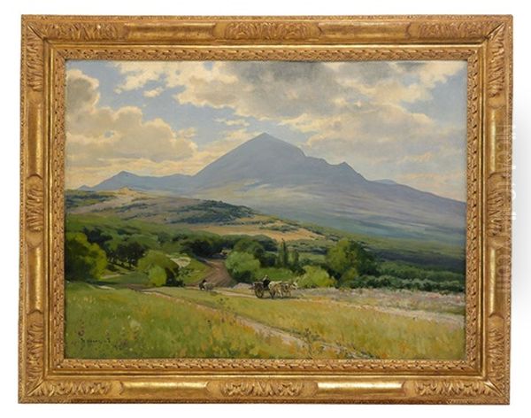 Crimean Landscape Oil Painting by Vasili Ivanovich Navazov