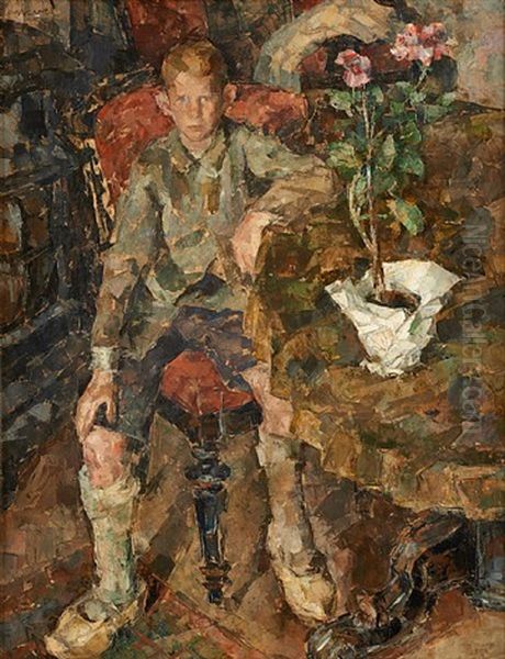 Portrait De Garcon Dans Un Interieur Oil Painting by Arthur Navez