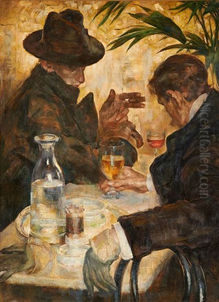 La Conversation (1915-1920) Oil Painting by Arthur Navez