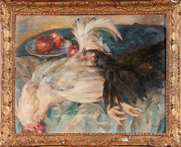 Nature Morte Au Coq Et Aux Pommes Oil Painting by Arthur Navez