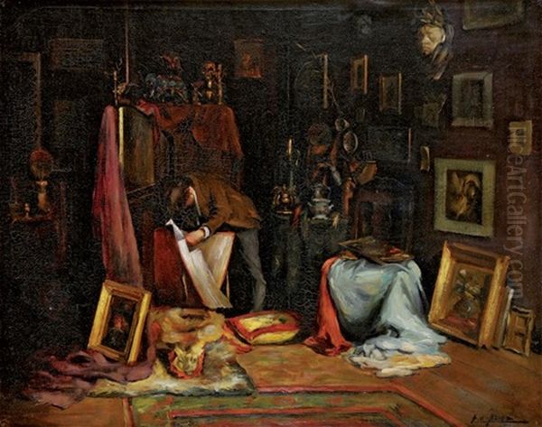 L'amateur D'estampes Oil Painting by Arthur Navez