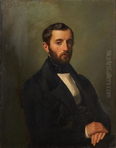 Portrait De Charles-george Stienon Oil Painting by Francois Joseph Navez