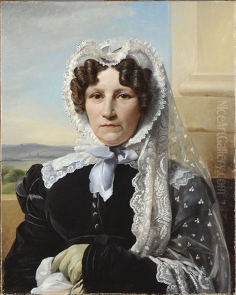 Portrait De La Comtesse Eugenie De Glymes De Hollebeke Oil Painting by Francois Joseph Navez