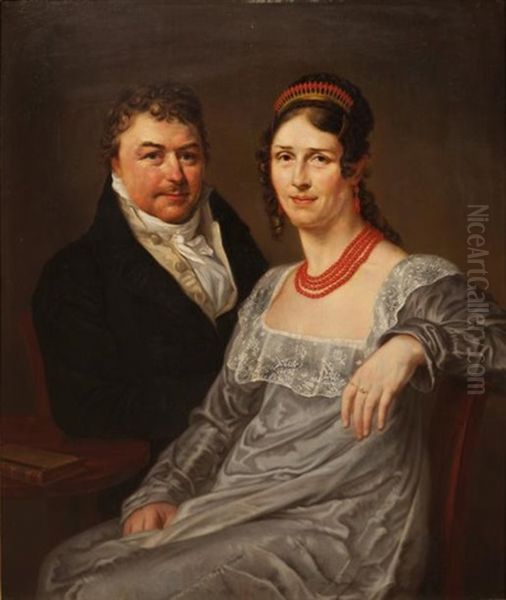 Portrait D'un Couple Oil Painting by Francois Joseph Navez