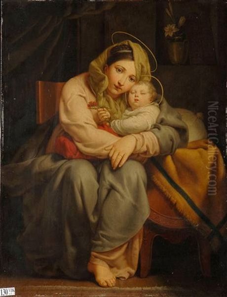 Vierge A L'enfant Ou Affection Et Repos Oil Painting by Francois Joseph Navez