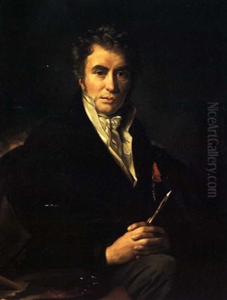 Portrait Du Peintre Jacques-louis David Oil Painting by Francois Joseph Navez