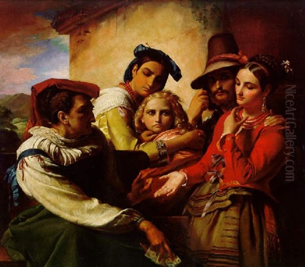 Fortune Teller Oil Painting by Francois Joseph Navez