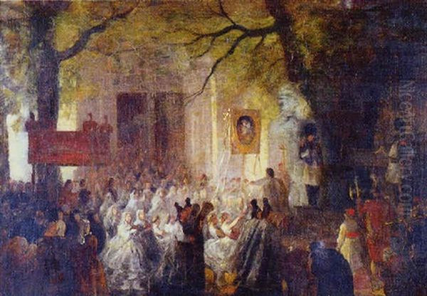 La Procession Oil Painting by Joseph Navlet