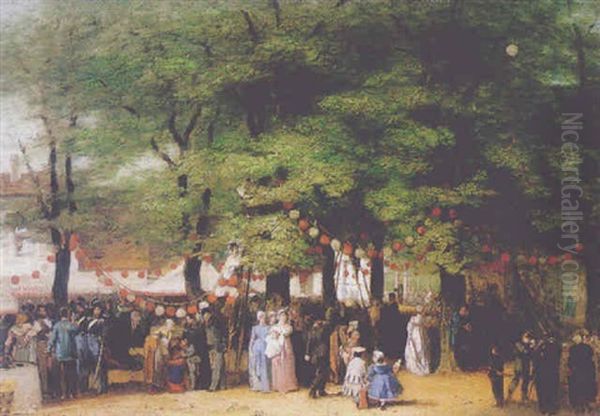 La Fete Au Village Oil Painting by Joseph Navlet