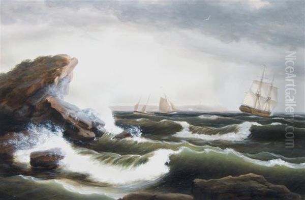 Off The Maine Coast Oil Painting by Thomas Birch