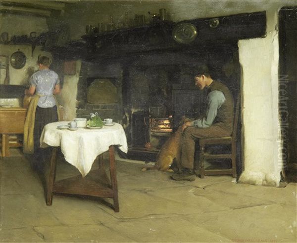 Waiting For Tea Oil Painting by George Hall Neale