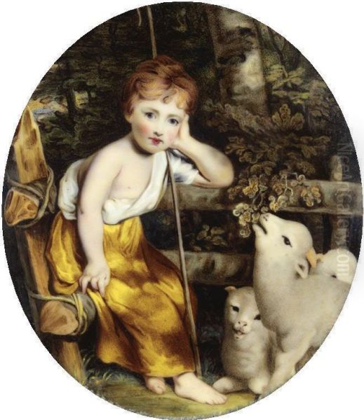 The Young Shepherdess Oil Painting by William Russel Birch