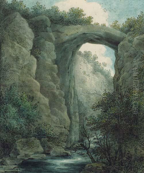 ''the Natural Bridge-virginia'' Oil Painting by William Russel Birch