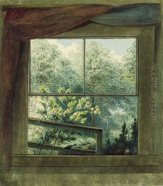 ''springland From The Window Of Green Lodge'' Oil Painting by William Russel Birch