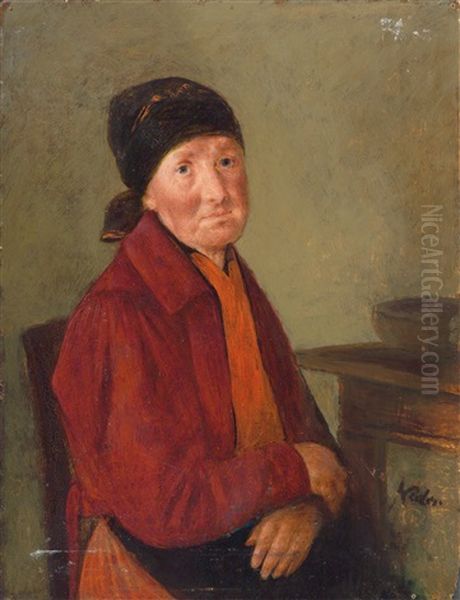 Lesender Mann Am Kuchentisch Oil Painting by Michael Neder