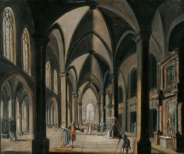 Kircheninterieur Oil Painting by Johann Peter Neef