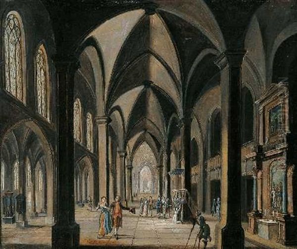 Kircheninterieur Oil Painting by Johann Peter Neef