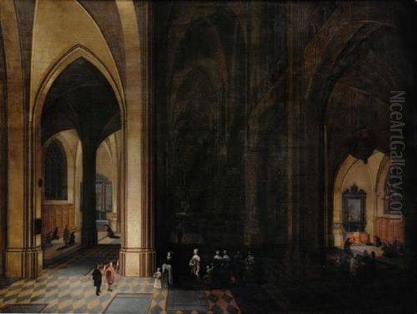 Church Interior Oil Painting by Peeter Neeffs the Elder