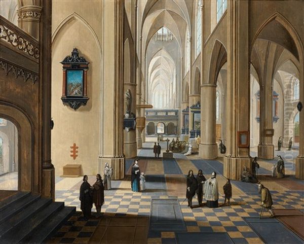 Interieur De La Cathedrale D'anvers Oil Painting by Peeter Neeffs the Elder