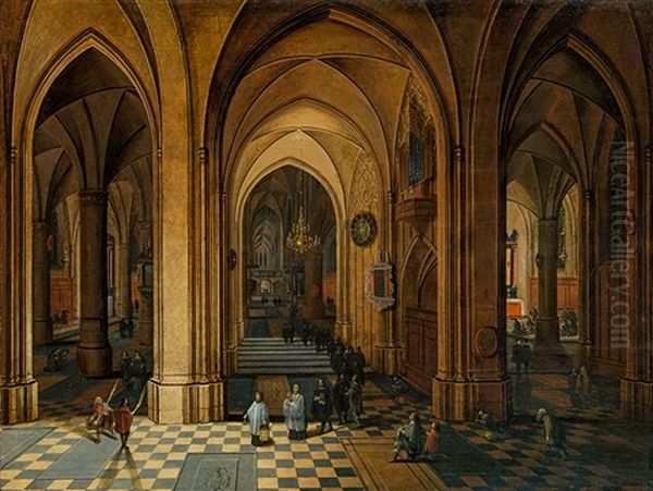 Church Interior With Procession by Peeter Neeffs the Elder