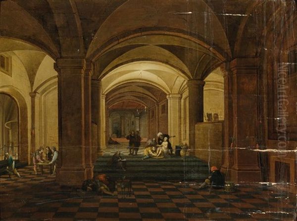 Interior Of A Church With The Death Of Seneca Oil Painting by Peeter Neeffs the Elder