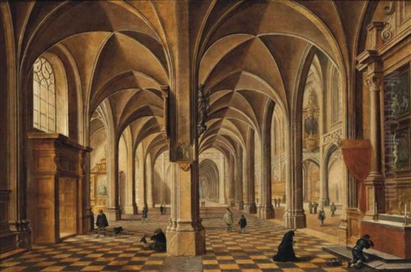 The Transept Of A Gothic Church Oil Painting by Peeter Neeffs the Elder