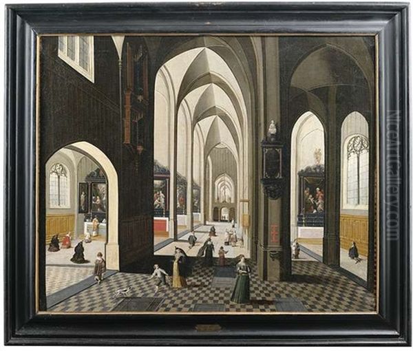 Kircheninterieur Mit Reicher Figurenstaffage Oil Painting by Peeter Neeffs the Elder