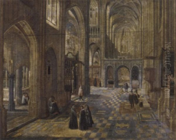 The Interior Of A Gothic Church Oil Painting by Peeter Neeffs the Elder