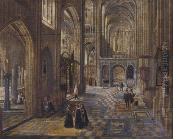 The Interior Of A Gothic Church by Peeter Neeffs the Elder