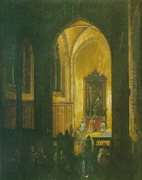 Interieur D'eglise Gothique Oil Painting by Peeter Neeffs the Elder