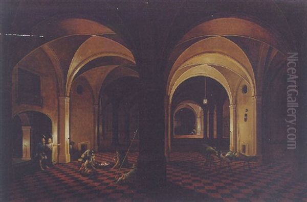 The Interior Of A Crypt With The Liberation Of Saint Peter Oil Painting by Peeter Neeffs the Elder