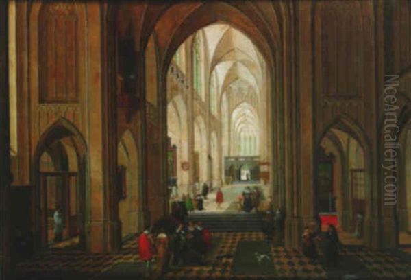 Vue De L'interieur D'une Eglise Gothique Oil Painting by Peeter Neeffs the Elder