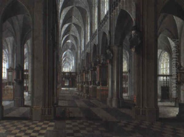 Interieur De La Cathedrale D'anvers Oil Painting by Peeter Neeffs the Elder