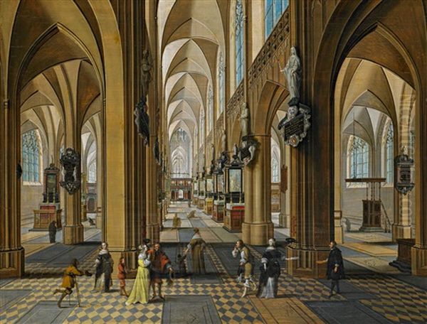 Im Inneren Der Liebfrauenkirche In Antwerpen Oil Painting by Peeter Neeffs the Younger