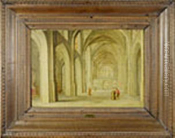 Interior Of A Gothic Temple Oil Painting by Peeter Neeffs the Younger