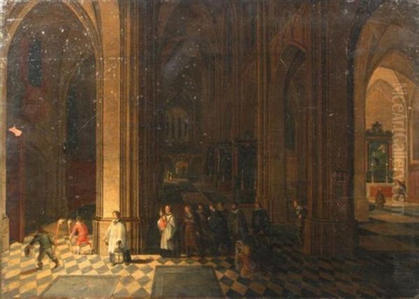 The Interior Of The Cathedral Of Antwerp Oil Painting by Peeter Neeffs the Younger