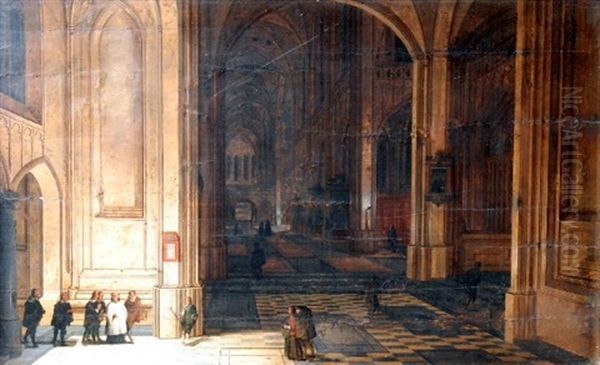 Cathedral Interior Oil Painting by Peeter Neeffs the Younger