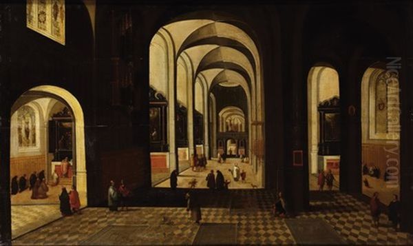 Interieur D'eglise Oil Painting by Peeter Neeffs the Younger