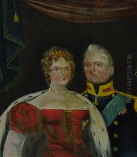 King William Iv And Hmqueen Adelaide Oil Painting by Edward Bird