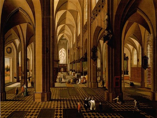 The Interior Of A Cathedral Oil Painting by Peeter Neeffs the Younger