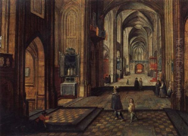 Kircheninterieur Mit Figuren Oil Painting by Peeter Neeffs the Younger