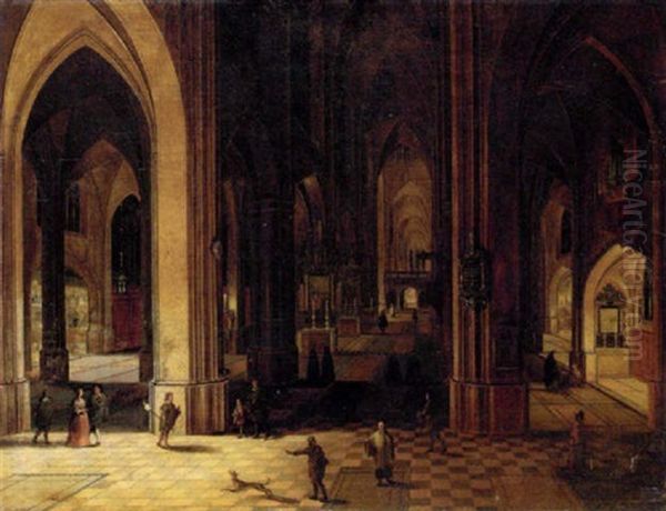 The Interior Of A Cathedral Oil Painting by Peeter Neeffs the Younger