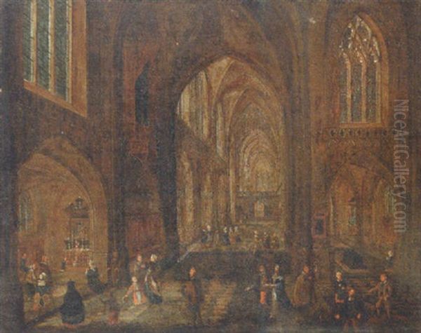 The Interior Of A Cathedral Oil Painting by Peeter Neeffs the Younger